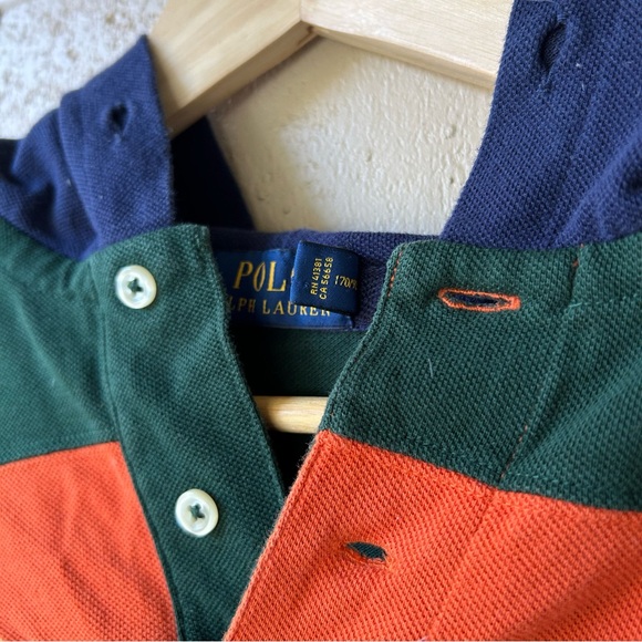 POLO RALPH LAUREN Y2K Cotton Strip Shirt With Hoodie - Picture 10 of 13